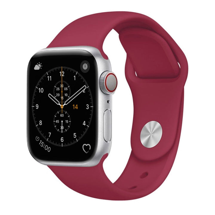 Lisslune | For Apple Watch Series 3 & 2 & 1 38mm Fashionable Simple Style Silicone Wristwatch Band (Red)