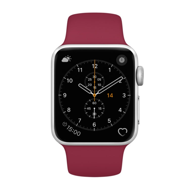 Lisslune | For Apple Watch Series 3 & 2 & 1 38mm Fashionable Simple Style Silicone Wristwatch Band (Red)