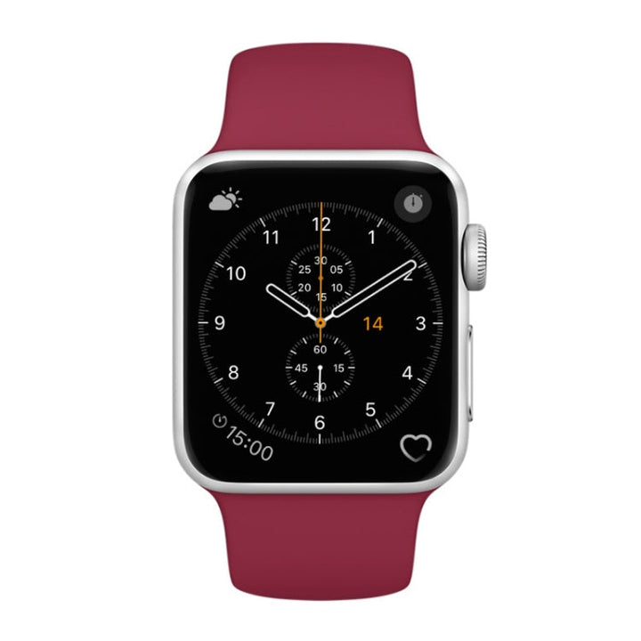 Lisslune | For Apple Watch Series 3 & 2 & 1 38mm Fashionable Simple Style Silicone Wristwatch Band (Red)