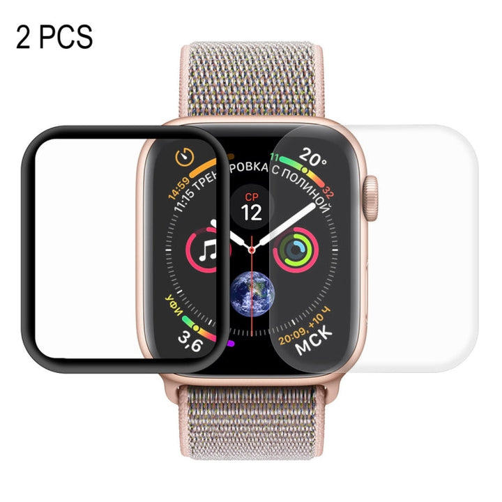 Lisslune | 2 PCS ENKAY Hat-Prince 3D Full-Screen PET + 3D Full-Screen Electroplating PET Curved Heat Bending HD Screen Protector for Apple Watch Series 4 40mm