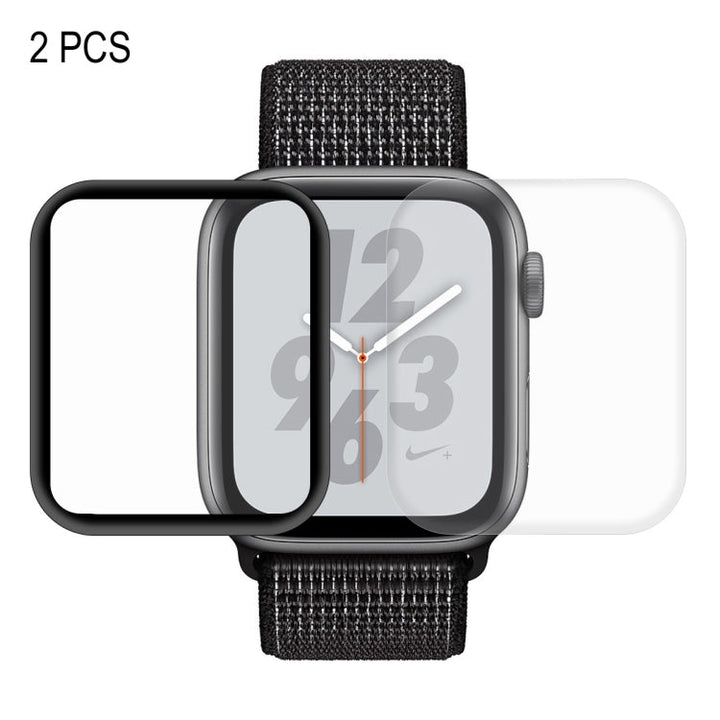 Lisslune | 2 PCS ENKAY Hat-Prince 3D Full Screen PET + 3D Full Screen Electro-Titanization PET Curvature Heat Bending HD Screen Protector for Apple Watch Series 4 44mm