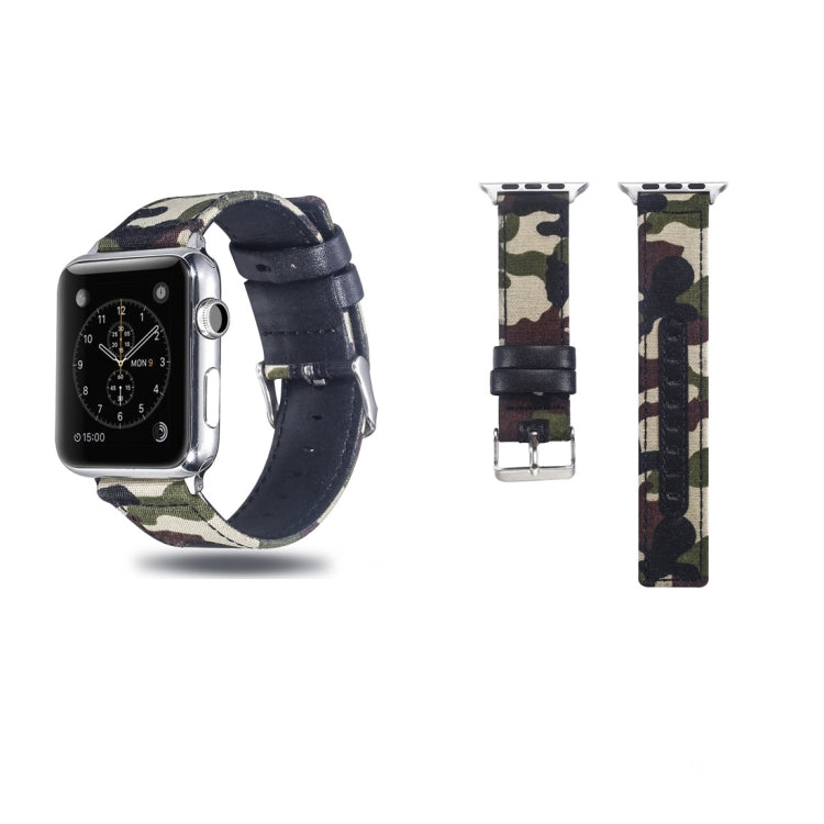 Lisslune | Fabric+Cowhide Watch Strap for Apple Apple Watch Series 7 41mm / 6 & SE & 5 & 4 40mm / 3 & 2 & 1 38mm