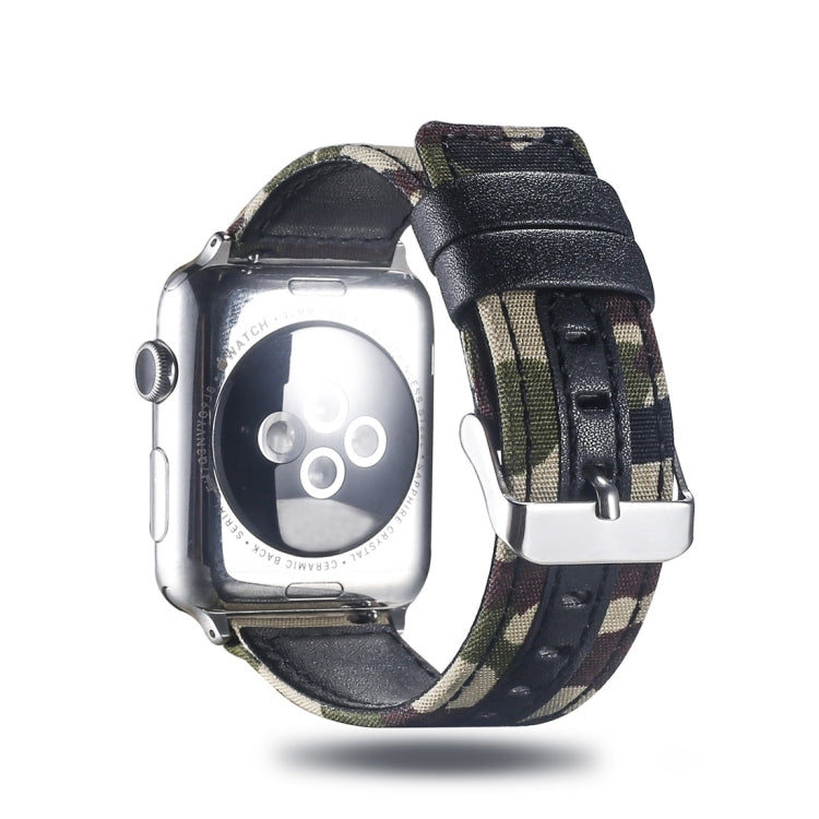 Lisslune | Fabric+Cowhide Watch Strap for Apple Apple Watch Series 7 41mm / 6 & SE & 5 & 4 40mm / 3 & 2 & 1 38mm