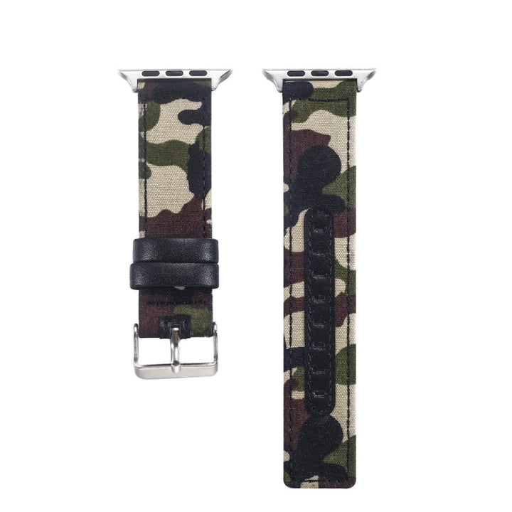 Lisslune | Fabric+Cowhide Watch Strap for Apple Apple Watch Series 7 41mm / 6 & SE & 5 & 4 40mm / 3 & 2 & 1 38mm