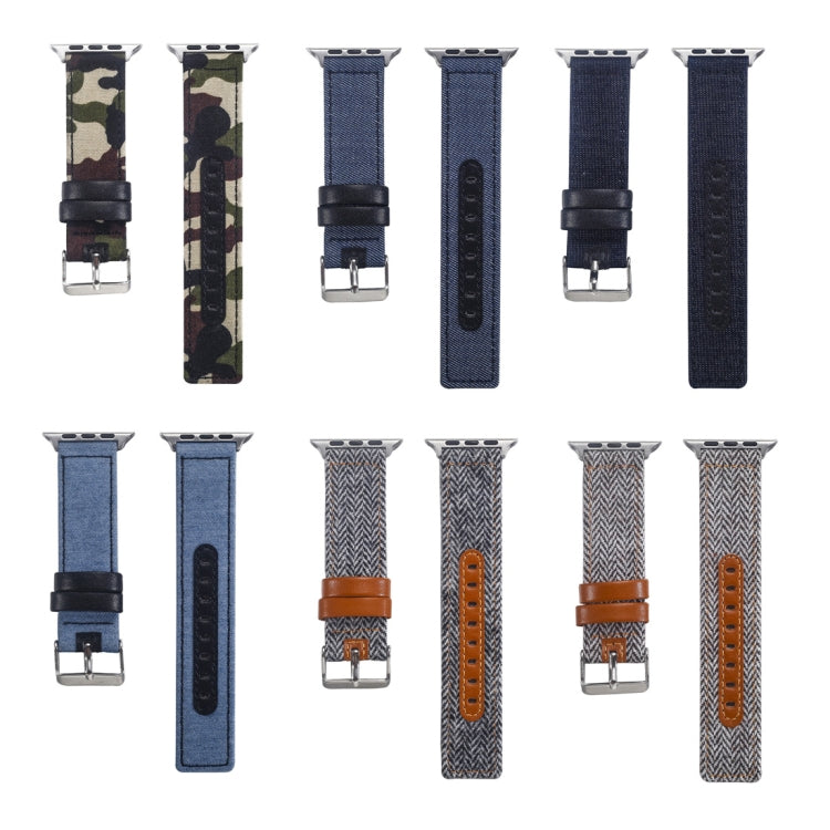 Lisslune | Fabric+Cowhide Watch Strap for Apple Apple Watch Series 7 41mm / 6 & SE & 5 & 4 40mm / 3 & 2 & 1 38mm