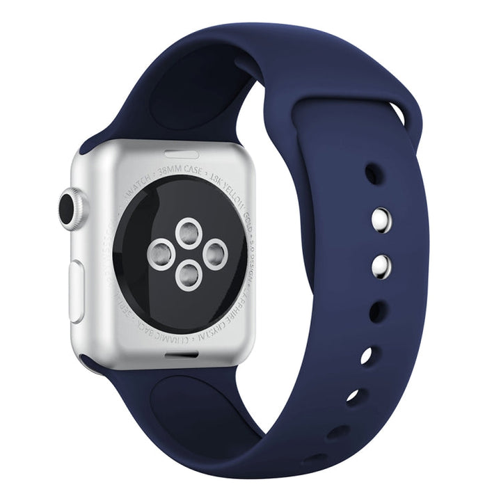 Lisslune | Double Stud Silicone Watch Band for Apple Watch Series 3 & 2 & 1 42mm (Dark Blue)