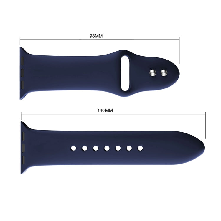 Lisslune | Double Stud Silicone Watch Band for Apple Watch Series 3 & 2 & 1 42mm (Dark Blue)