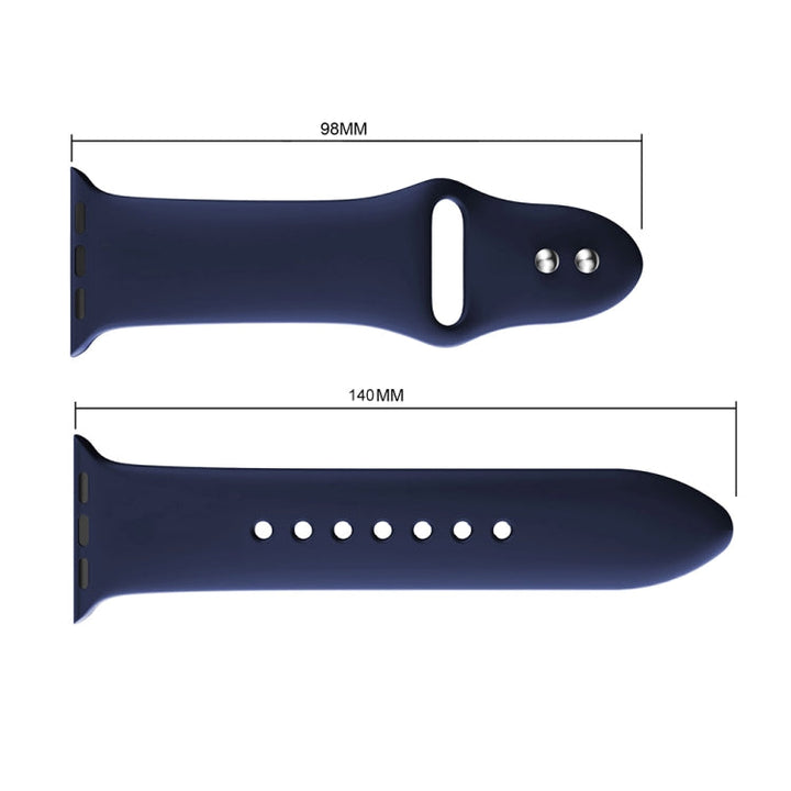Lisslune | Double Stud Silicone Watch Band for Apple Watch Series 3 & 2 & 1 42mm (Dark Blue)