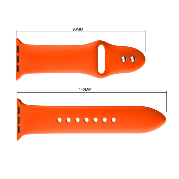 Lisslune | Double Stud Silicone Watch Band for Apple Watch Series 3 & 2 & 1 42mm (Orange)