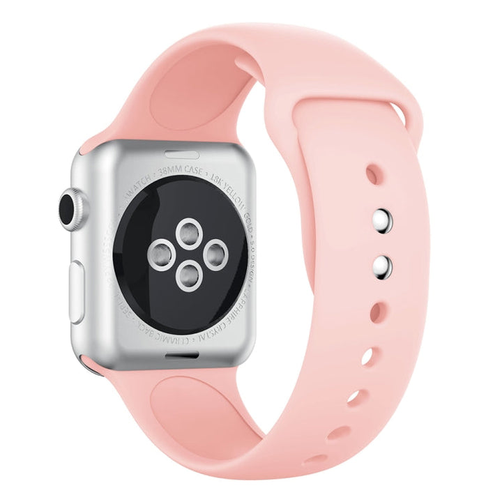 Lisslune | Double Rivets Silicone Watch Band for Apple Watch Series 3 & 2 & 1 42mm (Pink)