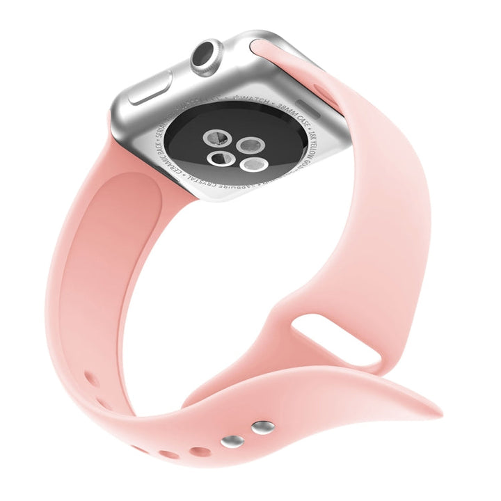 Lisslune | Double Rivets Silicone Watch Band for Apple Watch Series 3 & 2 & 1 42mm (Pink)