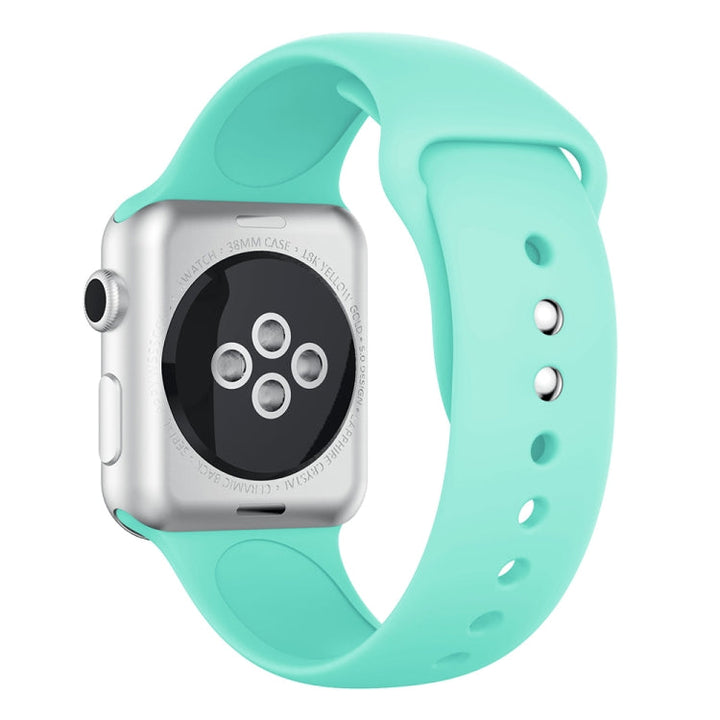 Lisslune | Double Stud Silicone Watch Band for Apple Watch Series 3 & 2 & 1 42mm (Mint Green)