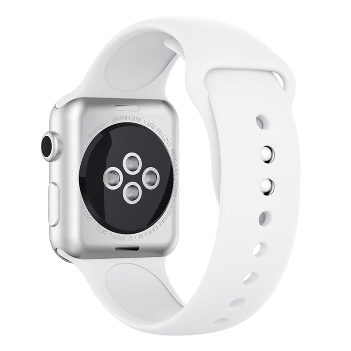 Lisslune | Double rivets silicone watch band for Apple Watch Series 3 & 2 & 1 42mm (White)
