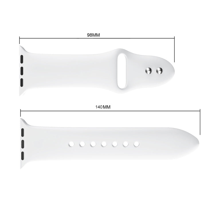 Lisslune | Double rivets silicone watch band for Apple Watch Series 3 & 2 & 1 42mm (White)