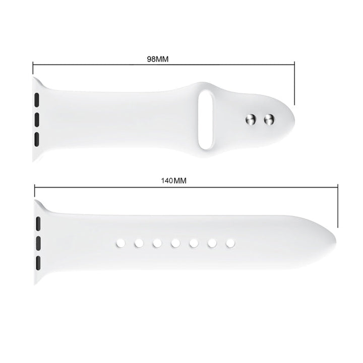 Lisslune | Double rivets silicone watch band for Apple Watch Series 3 & 2 & 1 42mm (White)