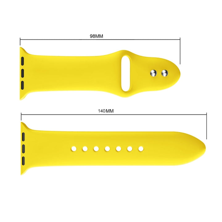 Lisslune | Double Stud Silicone Watch Strap for Apple Watch Series 3 & 2 & 1 42mm (Yellow)