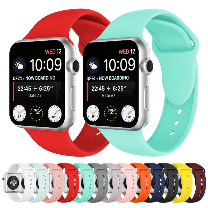Lisslune | Double Stud Silicone Watch Band for Apple Watch Series 3 & 2 & 1 42mm (Gray)