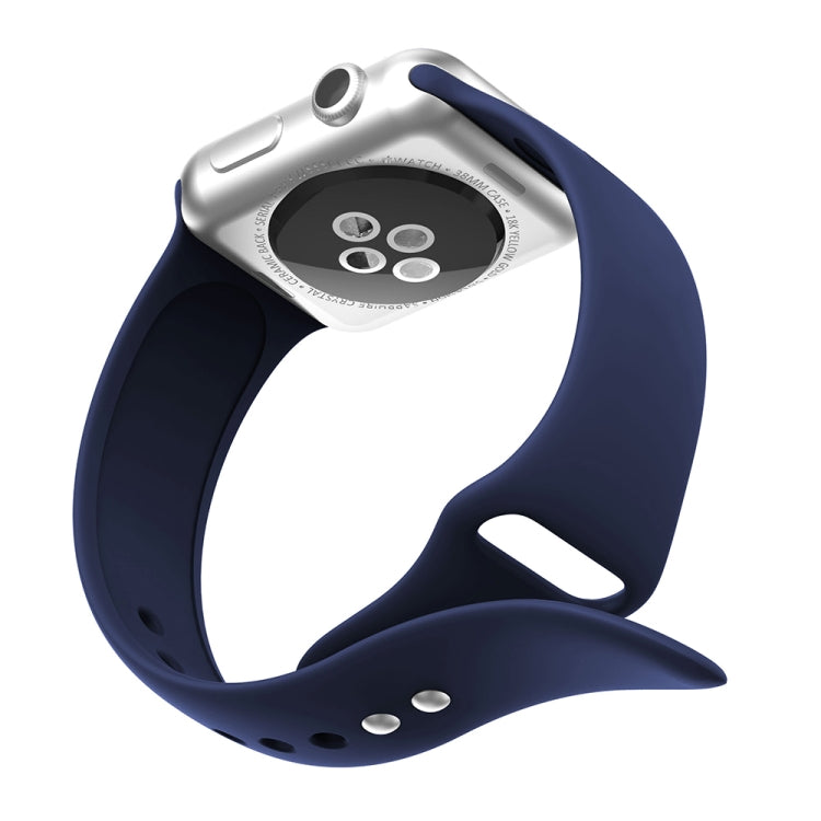 Lisslune | Double Stud Silicone Watch Strap for Apple Watch Series 3 & 2 & 1 38mm (Dark Blue)