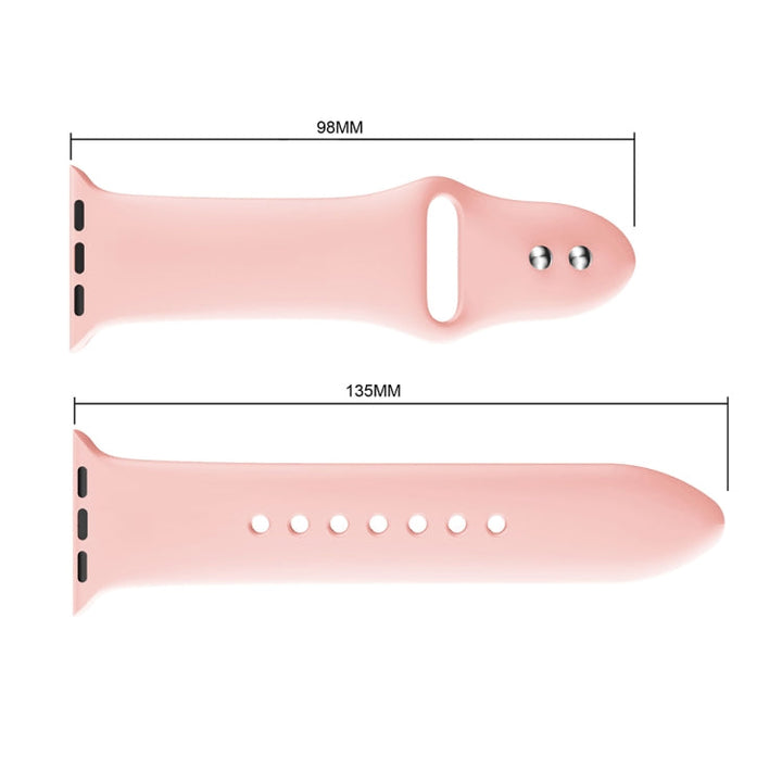 Lisslune | Double Rivets Silicone Bracelet for Apple Watch Series 3 & 2 & 1 38mm (Pink)