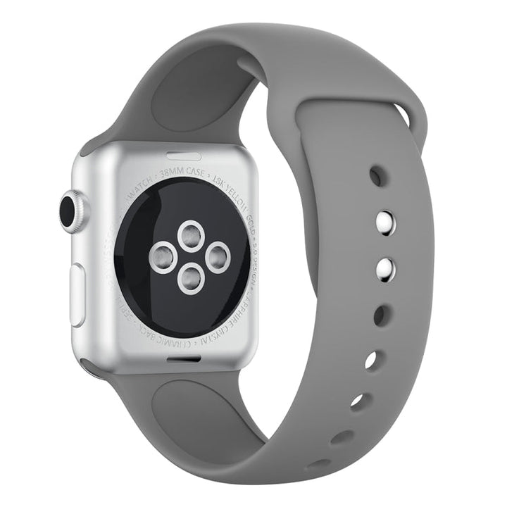 Lisslune | Double Stud Silicone Watch Band for Apple Watch Series 3 & 2 & 1 38mm (Gray)