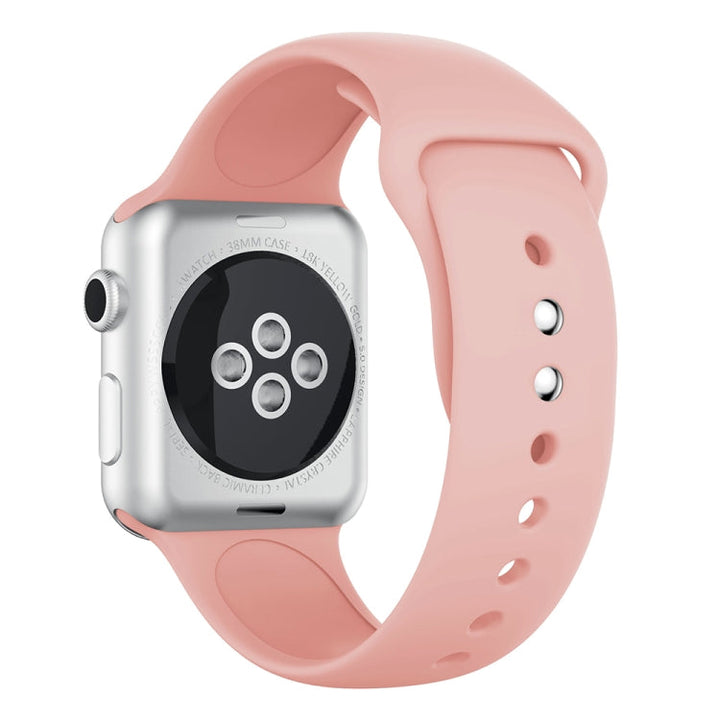 Lisslune | Double row silicone watch band for Apple Watch Series 3 & 2 & 1 38mm (Pink Red)