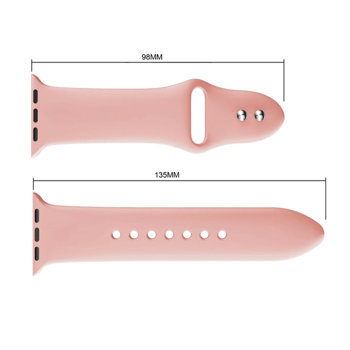 Lisslune | Double row silicone watch band for Apple Watch Series 3 & 2 & 1 38mm (Pink Red)