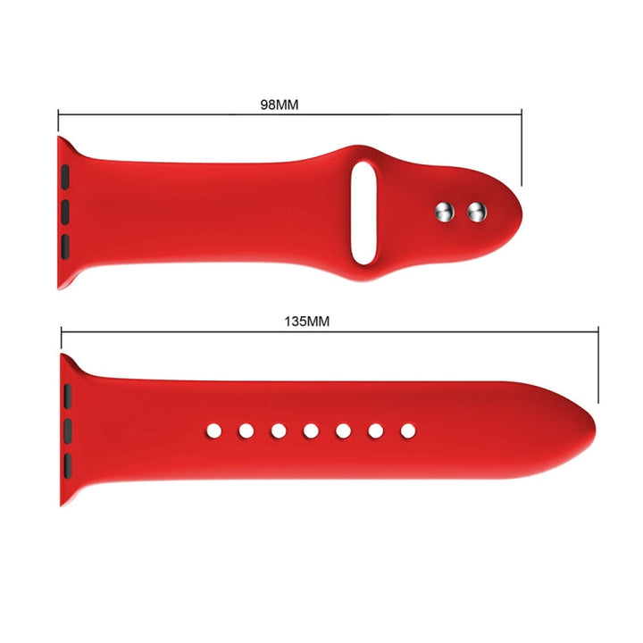 Lisslune | Double row stud silicone watch band for Apple Watch Series 3 & 2 & 1 38mm (Red)