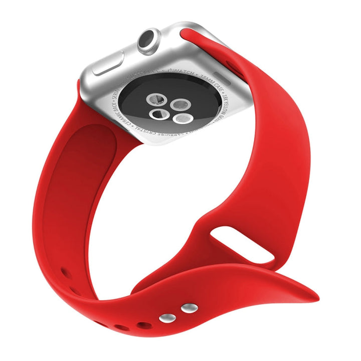 Lisslune | Double row stud silicone watch band for Apple Watch Series 3 & 2 & 1 38mm (Red)