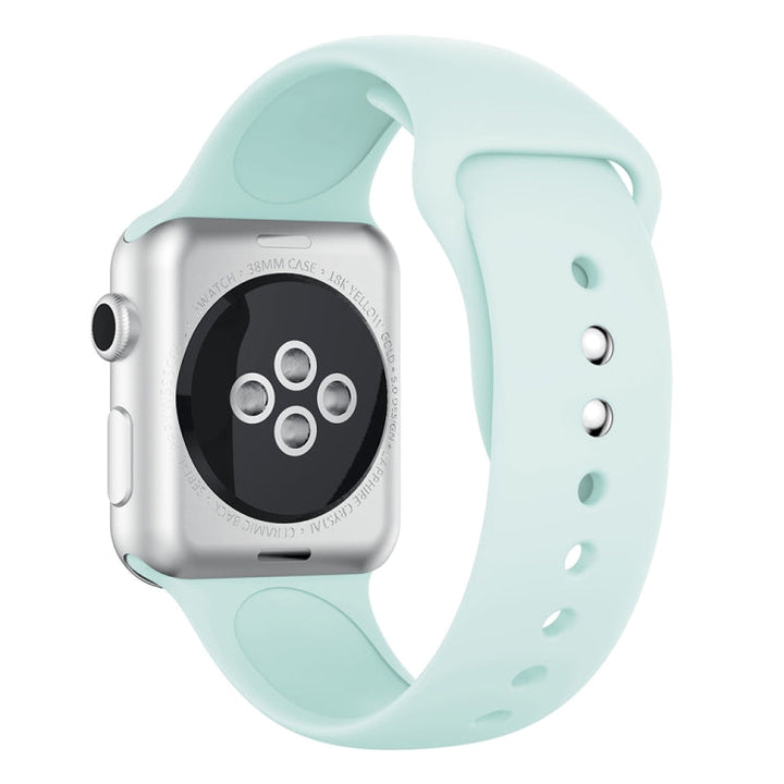 Lisslune | Double Stud Silicone Watch Band for Apple Watch Series 3 & 2 & 1 38mm (Turquoise)