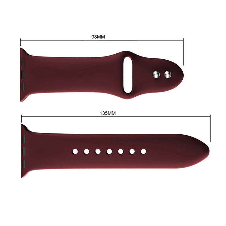 Lisslune | Double Stud Silicone Watch Band for Apple Watch Series 3 & 2 & 1 38mm (Wine Red)
