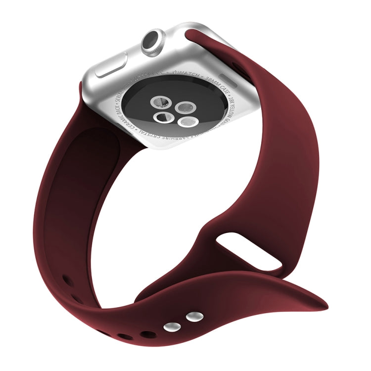 Lisslune | Double Stud Silicone Watch Band for Apple Watch Series 3 & 2 & 1 38mm (Wine Red)
