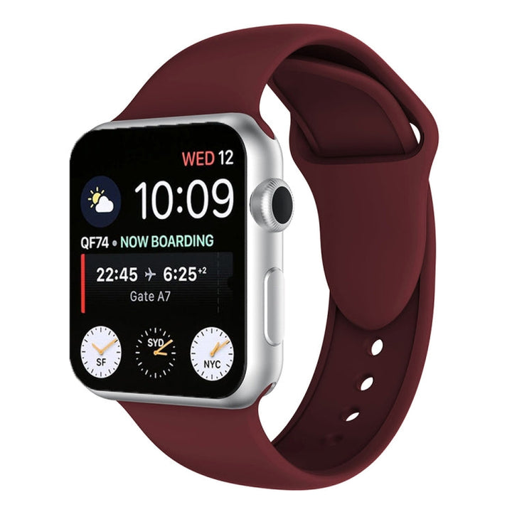 Lisslune | Double Stud Silicone Watch Band for Apple Watch Series 3 & 2 & 1 38mm (Wine Red)