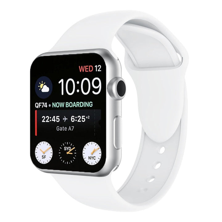 Lisslune | Double Stud Silicone Watch Band for Apple Watch Series 3 & 2 & 1 38mm (White)