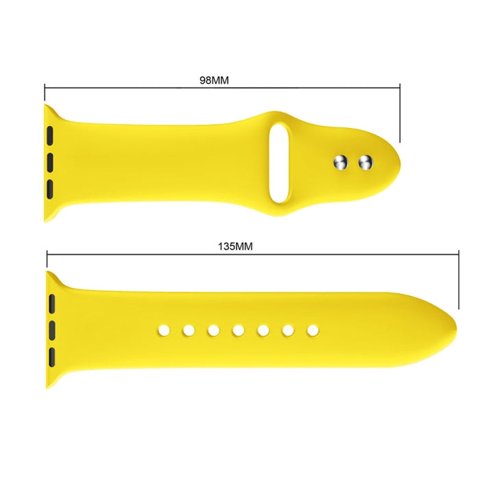 Lisslune | Double Studded Silicone Watch Strap for Apple Watch Series 3 & 2 & 1 38mm (Yellow)