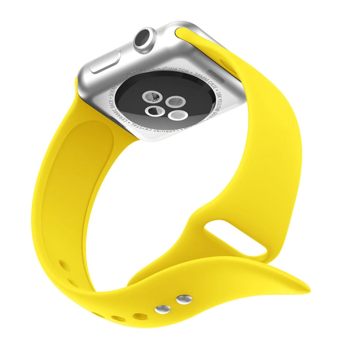 Lisslune | Double Studded Silicone Watch Strap for Apple Watch Series 3 & 2 & 1 38mm (Yellow)