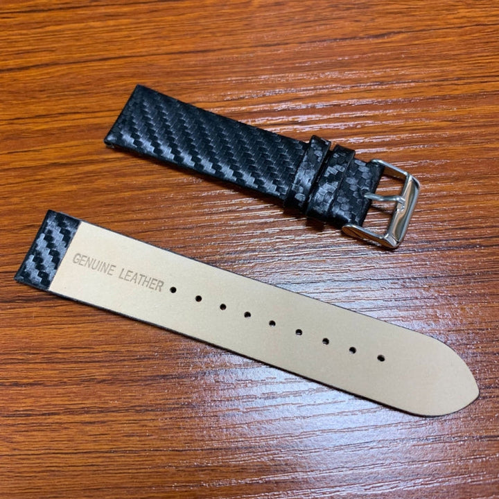 Lisslune | Leather Carbon Fiber Band for Apple Watch Series 5 & 4 40mm & Series 3 & 2 & 1 38mm