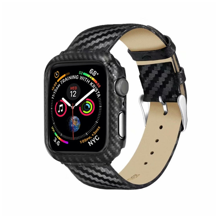 Lisslune | Leather Carbon Fiber Bracelet + Case for Apple Watch Series 4 40mm