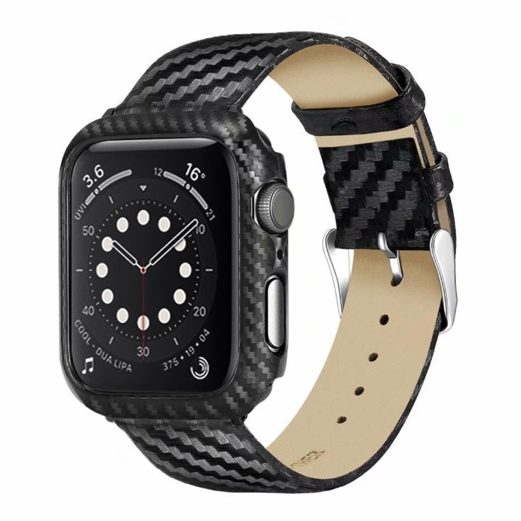 Lisslune | Leather Carbon Fiber Bracelet + Case for Apple Watch Series 3 & 2 & 1 38mm