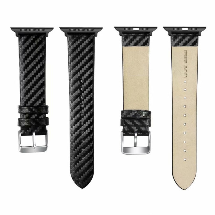 Lisslune | Leather Carbon Fiber Band + Case for Apple Watch Series 3 & 2 & 1 42mm