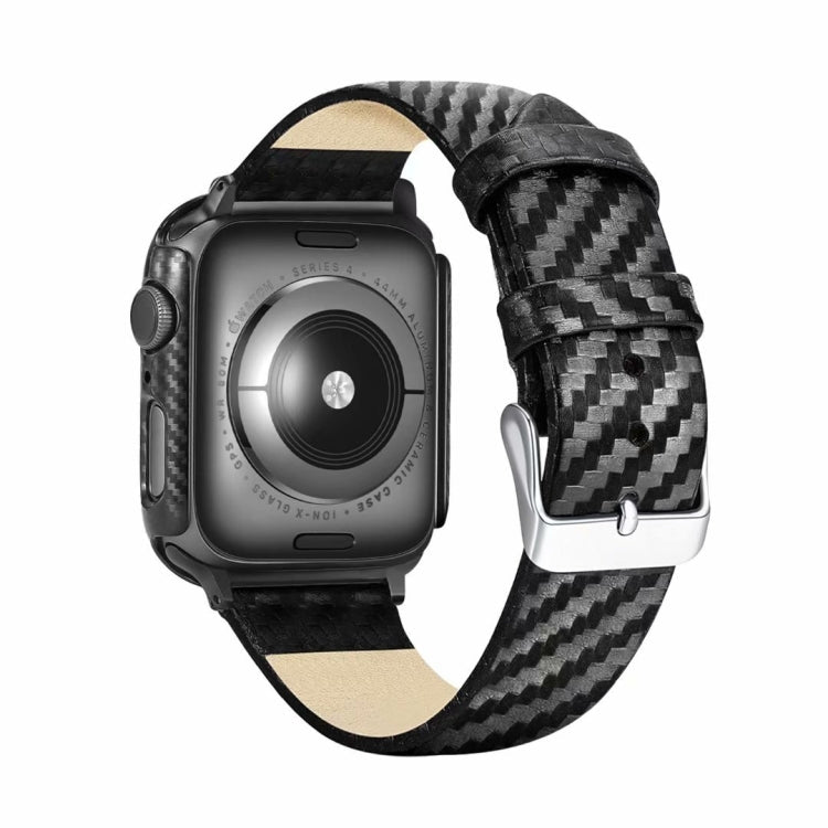 Lisslune | Leather Carbon Fiber Band + Case for Apple Watch Series 3 & 2 & 1 42mm