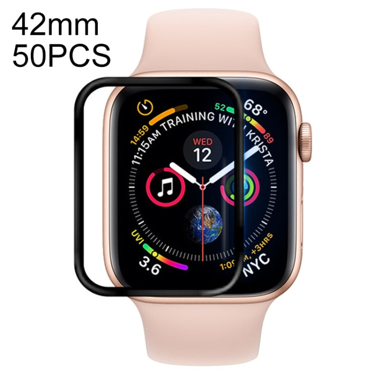 Lisslune | 50 PCS For Apple Watch 42mm Soft PET Film Full Cover Screen Protector (Black)