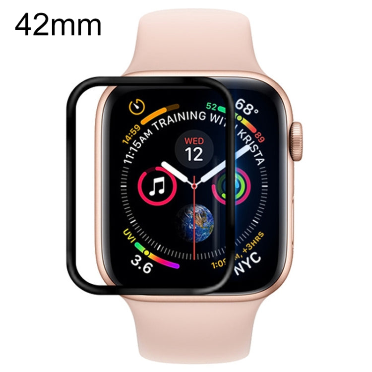 Lisslune | For Apple Watch 42mm Soft PET Film Full Coverage Protection Glass (Black)