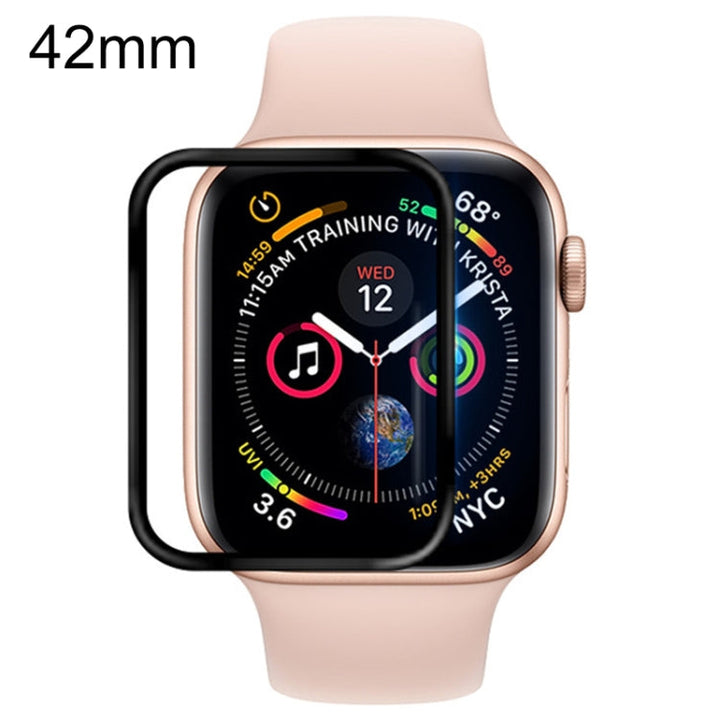 Lisslune | For Apple Watch 42mm Soft PET Film Full Coverage Protection Glass (Black)