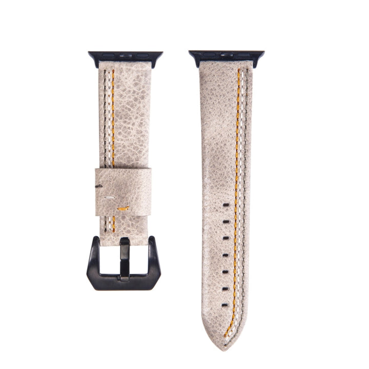 Lisslune | For Apple Watch Series 3 & 2 & 1 42mm Tiga Line Pattern PU Leather Strap (White)