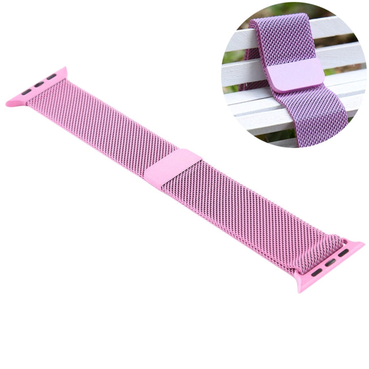 Lisslune | For Apple Watch Ultra 49mm & Watch Ultra 2 49mm / Series 10 46mm / 9 & 8 & 7 45mm / SE 3 & SE 2 & 6 & SE & 5 & 4 44mm / 3 & 2 & 1 42mm Color-changing Magnetic Nylon Watch Strap (Pink)