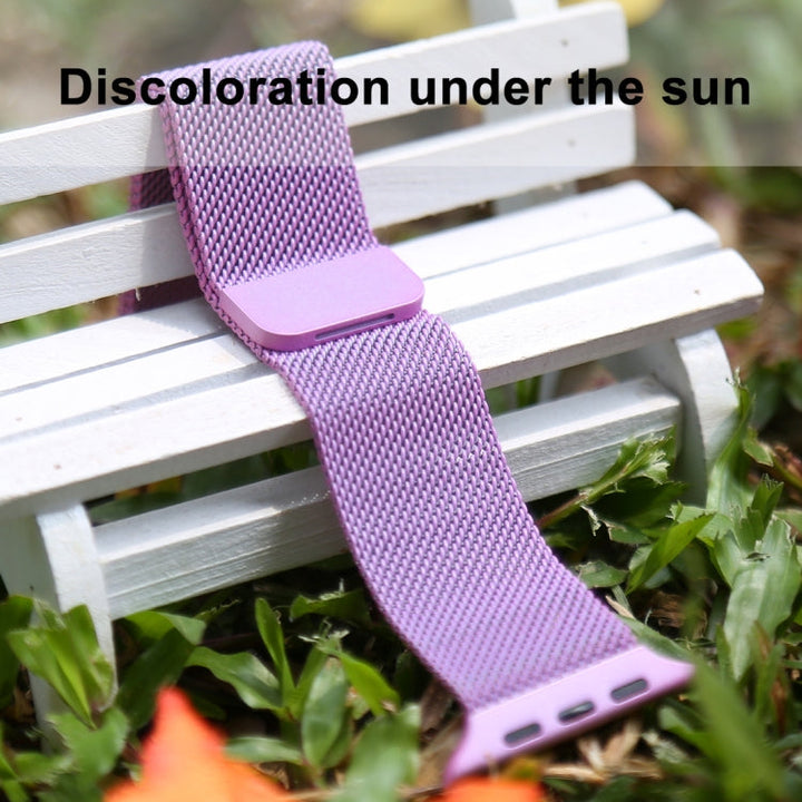 Lisslune | For Apple Watch Ultra 49mm & Watch Ultra 2 49mm / Series 10 46mm / 9 & 8 & 7 45mm / SE 3 & SE 2 & 6 & SE & 5 & 4 44mm / 3 & 2 & 1 42mm Color-changing Magnetic Nylon Watch Strap (Pink)