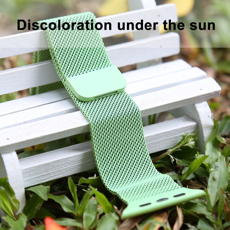 Lisslune | For Apple Watch Ultra 49mm & Watch Ultra 2 49mm / Series 10 46mm / 9 & 8 & 7 45mm / SE 3 & SE 2 & 6 & SE & 5 & 4 44mm / 3 & 2 & 1 42mm Color-changing Magnetic Nylon Watch Strap (Green)