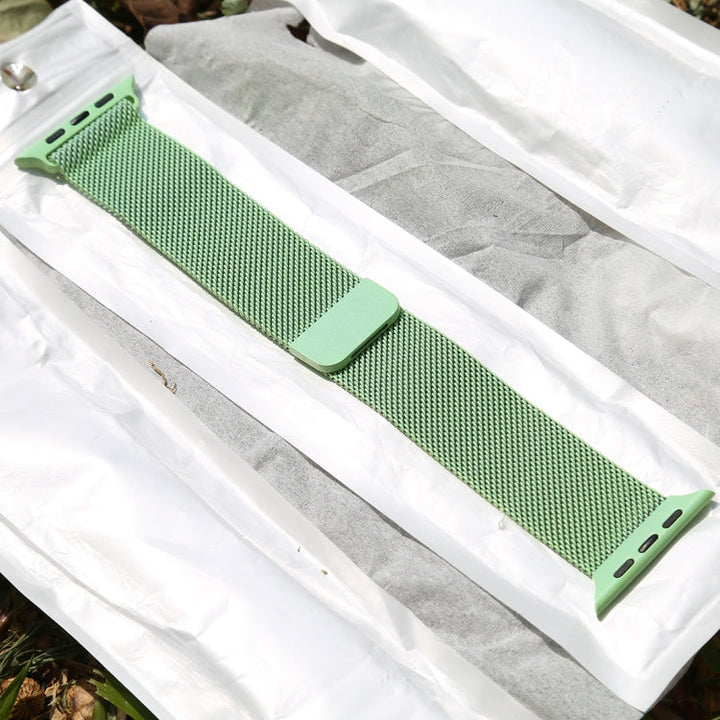 Lisslune | For Apple Watch Ultra 49mm & Watch Ultra 2 49mm / Series 10 46mm / 9 & 8 & 7 45mm / SE 3 & SE 2 & 6 & SE & 5 & 4 44mm / 3 & 2 & 1 42mm Color-changing Magnetic Nylon Watch Strap (Green)