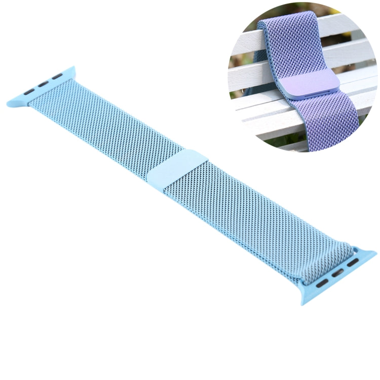 Lisslune | For Apple Watch Ultra 49mm & Watch Ultra 2 49mm / Series 10 46mm / 9 & 8 & 7 45mm / SE 3 & SE 2 & 6 & SE & 5 & 4 44mm / 3 & 2 & 1 42mm Color Changing Magnetic Nylon Watch Strap (Sky Blue)