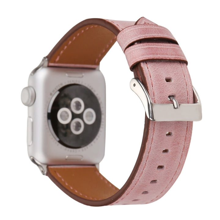 Lisslune | For Apple Watch Series 10 42mm / 9&8&7 41mm / SE 3&SE 2&6&SE&5&4 40mm / 3&2&1 38mm Fresh Style Leather Watch Band (Pink)